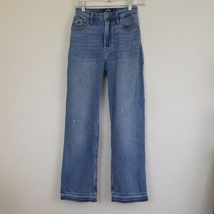 Hollister Blue Ultra High Rise Distressed & Faded Dad Jean Womens (Read) OS 24W